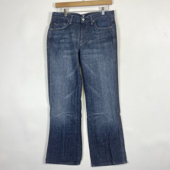 Seven For All Mankind 7FAMK A Pocket Boot Cut Lightly Distressed Jeans Womens 30 - Picture 1 of 8